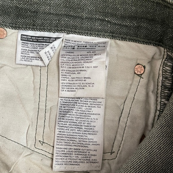 Levi's 501 Jeans White Oak Cone Denim Green 40x30.5 box X - Picture 4 of 9